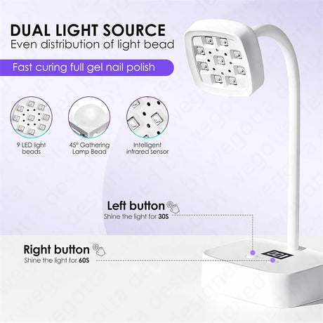Rechargeable Sun UV Led Nail Lamp Professional UV Light for Gel Nails, Mini Nail Dryer LED UV Light Lamp for Nail Art Salon