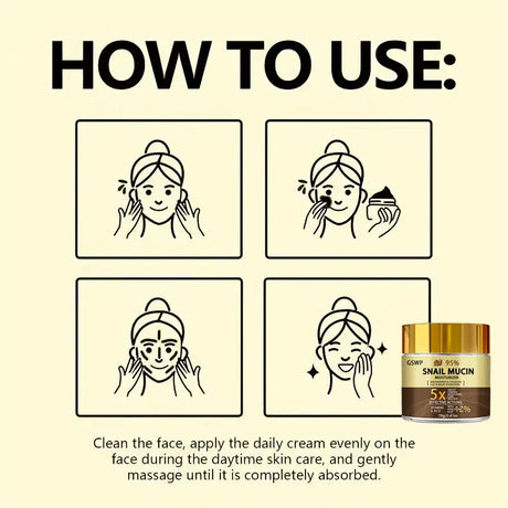 GSWP Snail mucin 95% cream - moisturizes day and night, deeply hydrates, firms and nourishes, creating radiant skin.70/140g