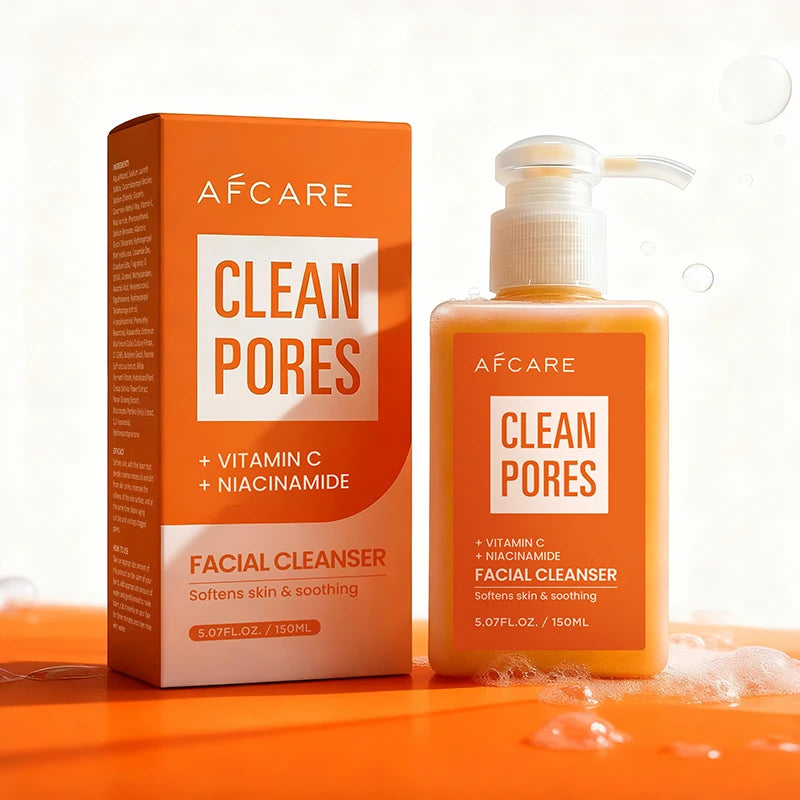 150ml Natural Vitamin C Face Wash Deep Cleansing Dissolves Grease Brightens Skin Hyaluronic Acid Compatible Gentle Facial Cleane
