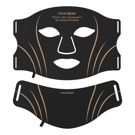 7 Color LED Face Mask with Neck Wireless Portable Red Light Therapy for Anti-Aging, Wrinkles, Skin Rejuvenation, Home Use
