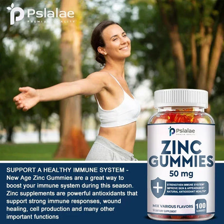 Zinc Gummies 50 Mg - It Helps Improve Cognitive Function, Improve Mood, Enhance Immune Defense, and Antioxidant Effects