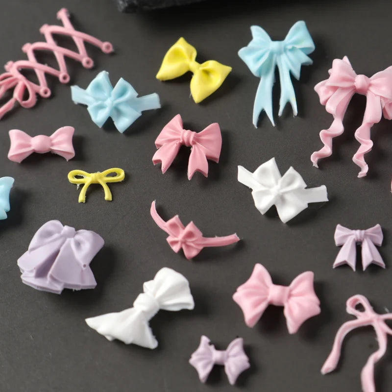 Elegant Bow Silicone Nail Art Molds Cute Bowknot Ribbon 3D Carving Template Gel Printing Stencils Kawaii Japanese Nail Accessory