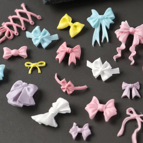 Elegant Bow Silicone Nail Art Molds Cute Bowknot Ribbon 3D Carving Template Gel Printing Stencils Kawaii Japanese Nail Accessory