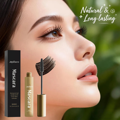 Brown Mascara Natural Curls Long-Lasting Makeup Waterproof Sweatproof Lengthens Eyelashes Anti-Fouling Eye Black Eye Cosmetics