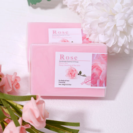 100g Hot Selling Products Rose Oil Handmade Glycerin Soap Bar Body Face Soap Deep Cleans Whitening Soap with Lavender
