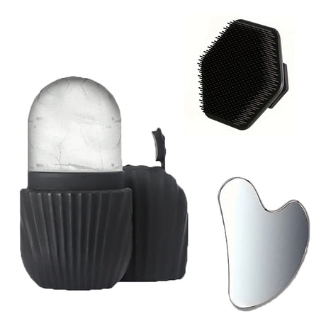 1/2/3pcs Ice Face Roller Facial Skincare Ice Roller Set,Facial Roller GuaSha FaceTool Set,Face Massage Roller Lifting Contouring