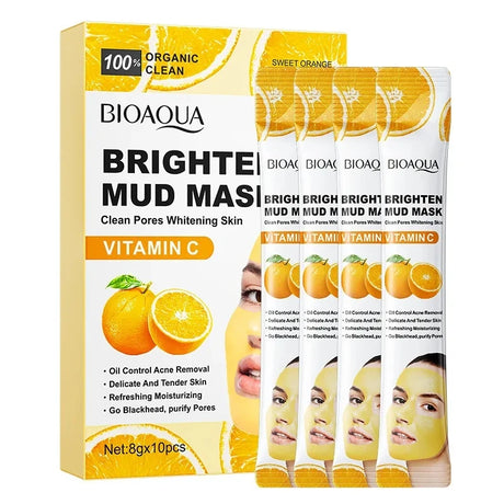 30pcs BIOAQUA Vitamin C Mud Masks Clay Face Mask Skincare Cucumber Moisturizing Anti-aging Whitening Facial Masks Skin Care