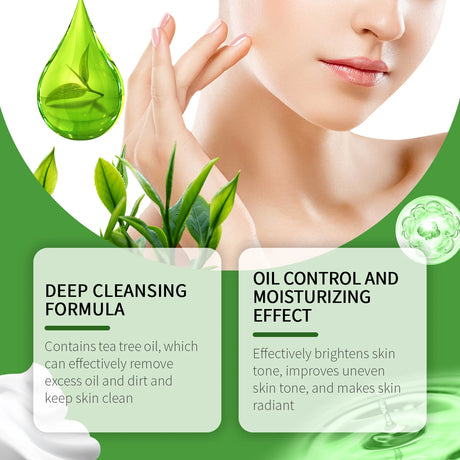 Tea Tree Cleansing Gel Exfoliation Remove Facial Dirt Preventing Blackheads Relieve Skin Sensitivity Moisturizing Face Cleanser