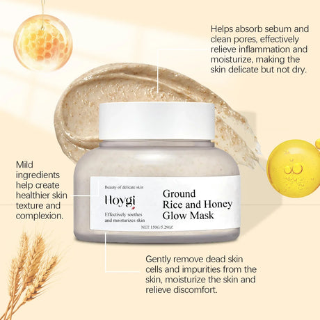 Rice Honey Glow Mask Moisturize Hydrating Nourishing Face Tightening Kaolinite Rice Raw Pulp Sleeping Clay Mask Korean Skin Care