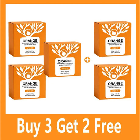 100g Orange Enzymes Mild Exfoliating Brightening Soap Bar,Face Body Gentle Cleansing Hydrating Moisturizing,Smooth Tender Skin