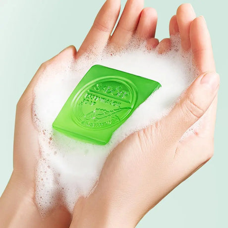 1/2PCS SADOER Aloe Facial Soap Face Wash Foam Facial Cleanser Moisturizing Hydrating Oil Control Body Bathing Handmade