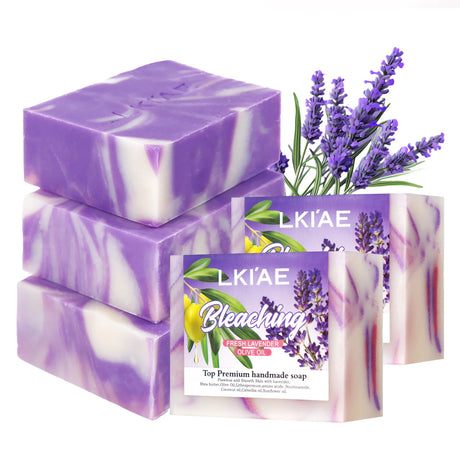 Fresh Lavender Oil Soap Bar, Whitening, Reduce Acne, Smooth Skin, With Niacinamide, Glutathione, For All Skin Types, 150g/5.3 oz