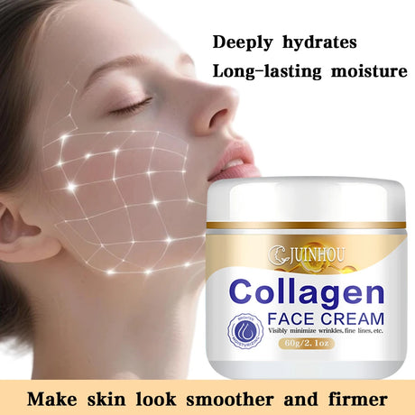 JUINHOU Collagen Retinol Face Cream Moisturizer Brighten Skin Elasticity Improving Soothing Face Skin Suitable for Daily Skincar