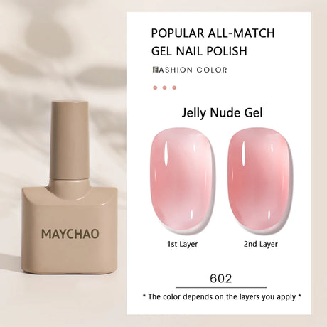 MAYCHAO Gel Nail Polish 12ML Full Coverage Base Top Coat Soak Off Gel Polish UV LED Gel Semi Permanent Varnishes Design Nail Art