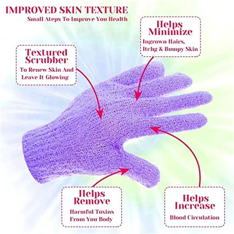 1/2Pcs Five Fingers Bath Gloves Peeling Exfoliating Household Shower Towel Scrub Body Wash Elastic Wipe Back Body Cleaning Tools