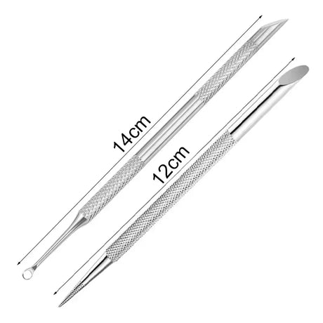 Nail Circle Beveled Head Stainless Steel Cuticle Pusher Nail Art Sanding Tablet Manicure Sticks Tool for Salon Nails Accessories