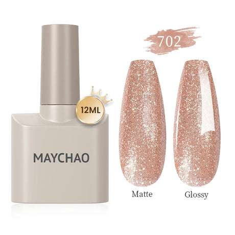 MAYCHAO Gel Nail Polish 12ML Full Coverage Base Top Coat Soak Off Gel Polish UV LED Gel Semi Permanent Varnishes Design Nail Art