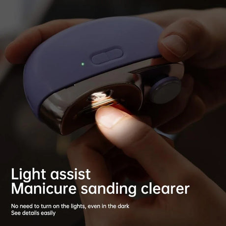 Electric Nail Clipper Cutter with LED Light 2 IN 1 Automatic Nail Grinder Trimmer for Baby Adult Mini Manicure Tools Nail Care
