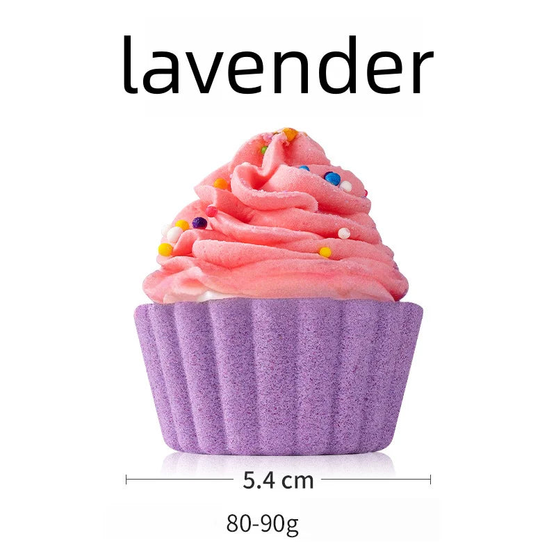 80g Cake Shape Bath Bombs Kids Safe Bubble Fizzies with Essential Oil Moisturizing Relaxing Aromatherapy Bath Salt Balls