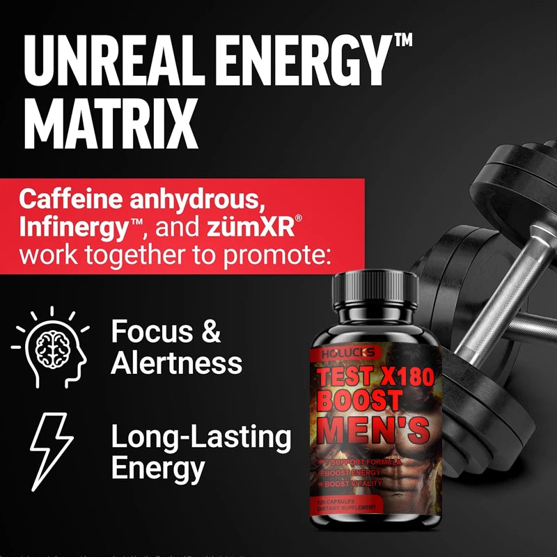 Natural Male Test Booster Capsules, Supports Healthy T Levels, Vitality, Stamina, Muscle Strength & Sustained Daily Energy