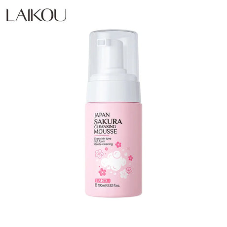 LAlKOU Japan Sakura Cleansing Mousse Facial Cleanser Shrink Pores Deep Clean Oil Control Moisturizing Skin Care 100ml
