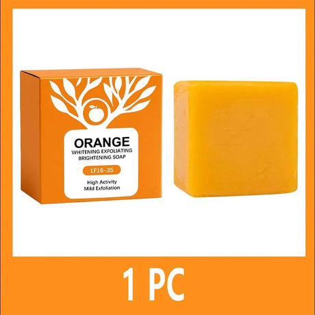 100g Orange Enzymes Mild Exfoliating Brightening Soap Bar,Face Body Gentle Cleansing Hydrating Moisturizing,Smooth Tender Skin
