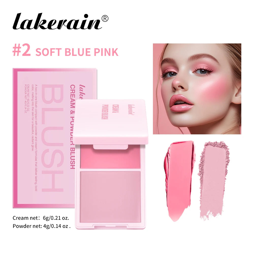 Cream&Powder Blush Palette Natural Long-lasting High Pigment Blush Makeup Contour Powder Beauty Peach Pink Korean Makeup Blush