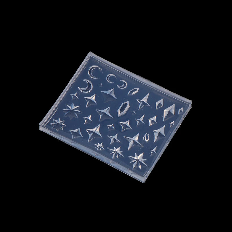 1pc Silicone Nail Art Molds Rhombus Diamond Pentagram Design Carving Template Nail Accessories For Women DIY Manicure Supplies