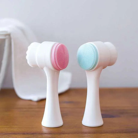 Silica Gel Facial Brush Double Sided Facial Cleanser Blackhead Removing Product Pore Cleaner Exfoliating Facial Brush Face Brush