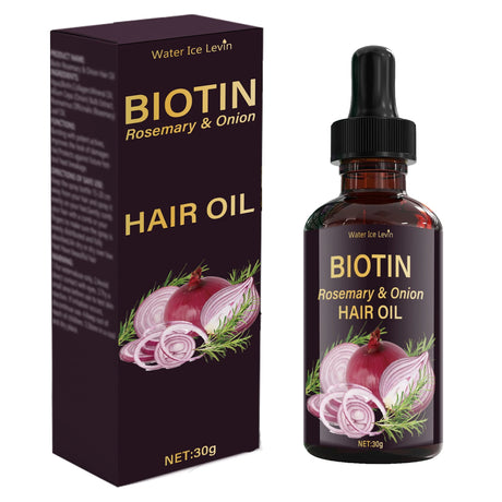 Rosemary & Onion Hair Oil with Biotin Complex - Nourishing Formula for Softer Hair - Heat Styling Support