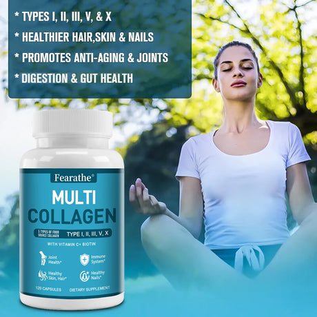 Multi Collagen - Nourishes The Skin, Slows Down Aging, Promotes Healthy Hair, Strong Nails, and Improves Intestinal Digestion