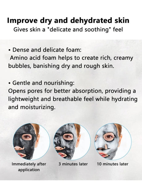 Image Beauty Amino Acid Bamboo Charcoal Bubble Facial Mask Moisturizing Facial Mask Refreshing Moisturizing Facial Mask Genuine