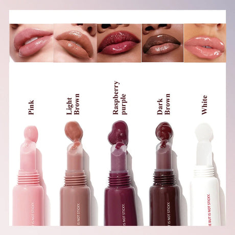 Water Glow Plump Lip Color Liquid Lip Gloss - Cream Moisturizing Non-greasy Lip Oil Gel Lip Care Balm Hydrating Shine