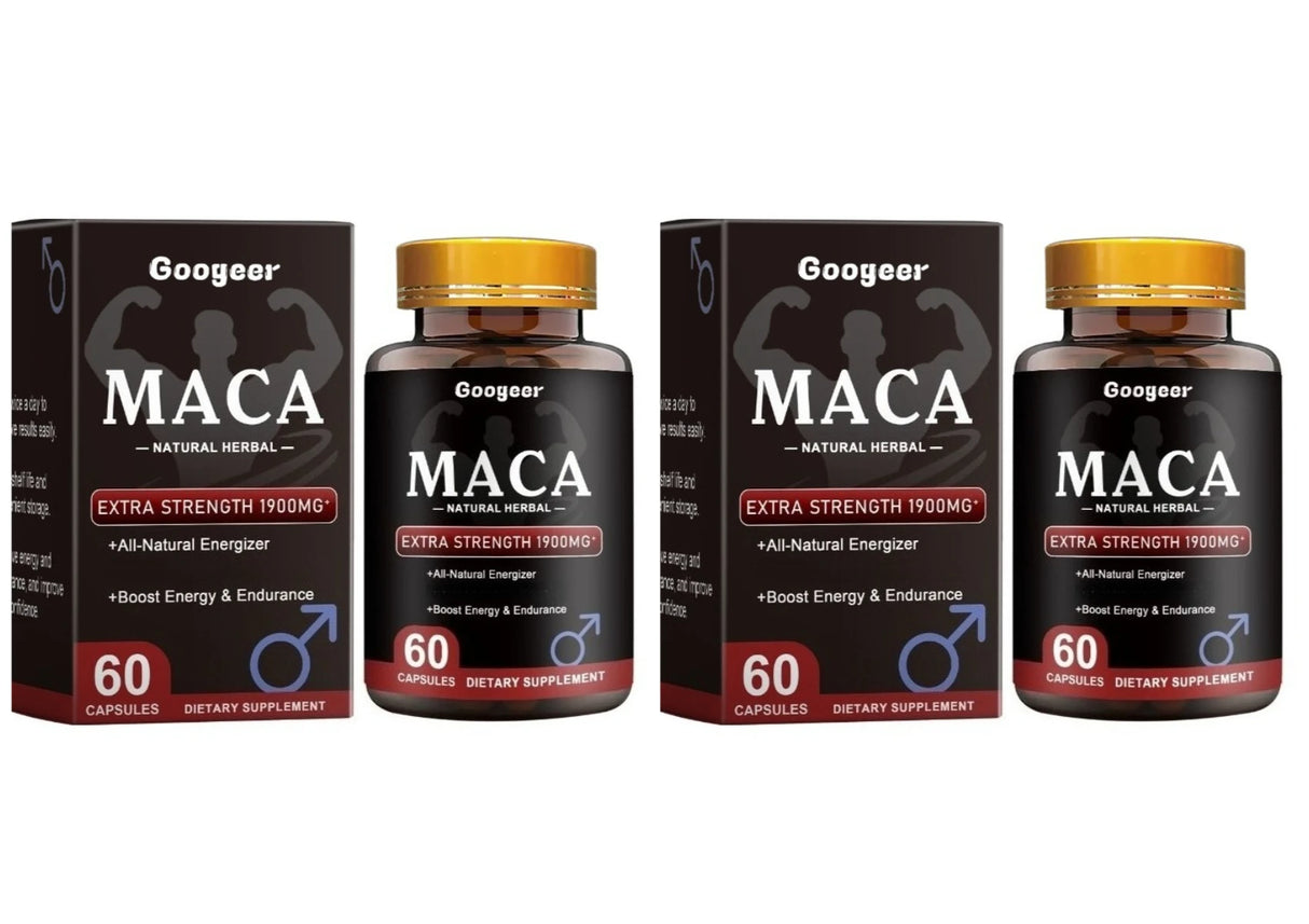 Googeer Maca Capsules with Maca Panax Ginseng and Ashwagandha Supports Energy and Endurance 60 Capsules