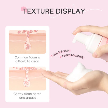 LAlKOU Japan Sakura Cleansing Mousse Facial Cleanser Shrink Pores Deep Clean Oil Control Moisturizing Skin Care 100ml