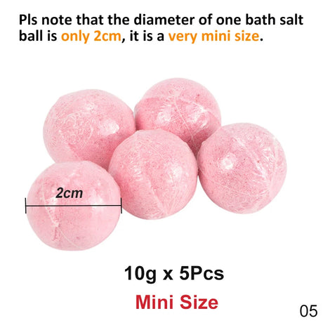 5Pcs Organic Bath Bombs Natural Mini Handmade Bathing Foot Spa Bomb Rich Essential Oils Moisturizing Dry Skin Relaxing Scents