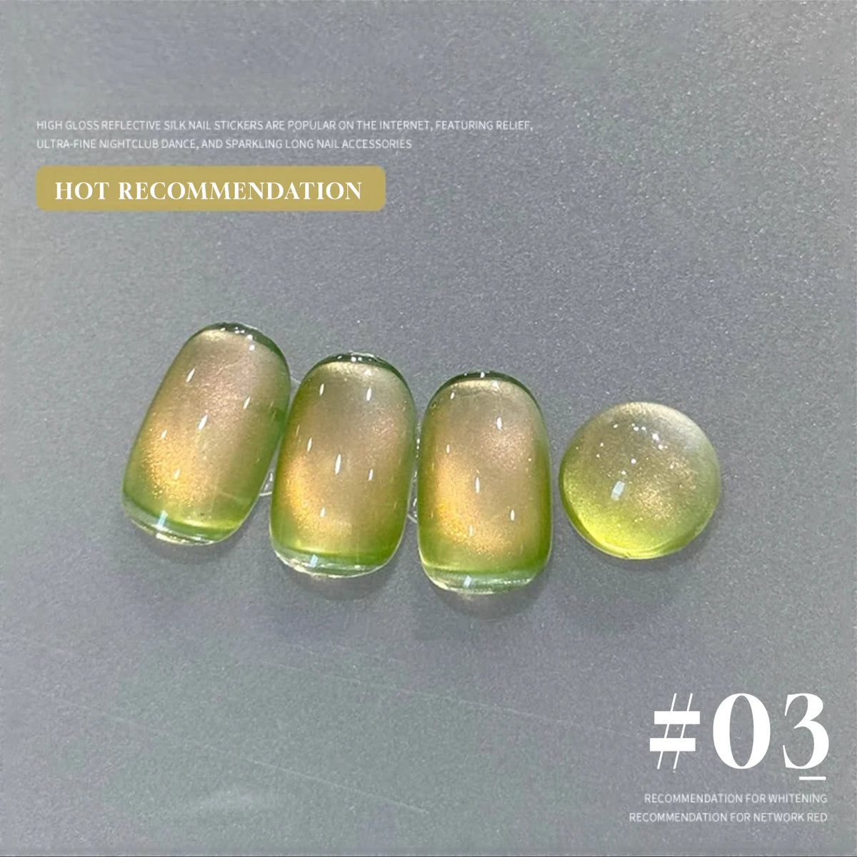MN 1-20pcs 12ML Pink Gold Cat Eye Ocean Bubble Glass Beads Cat Eye Gel Nail Polish Blue Nails UV Light Nails Green Nails