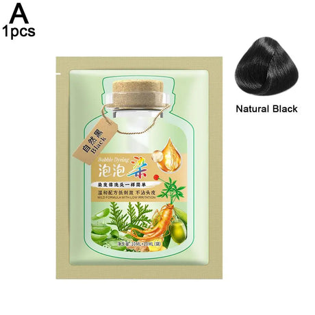 30ML/Bag Bubble Hair Dye Shampoo 3 in 1 for Women/Men, Natural Plant Hair Color for Gray Hair Coverage,Nourishing Root Touch-up