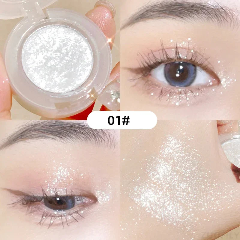 Monochrome Glitter Eyeshadow Pearlescent Highlighter Powder Makeup Diamond Eye Shadow Palette Bright Shiny Eye Makeup Cosmetics