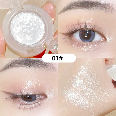 Monochrome Glitter Eyeshadow Pearlescent Highlighter Powder Makeup Diamond Eye Shadow Palette Bright Shiny Eye Makeup Cosmetics