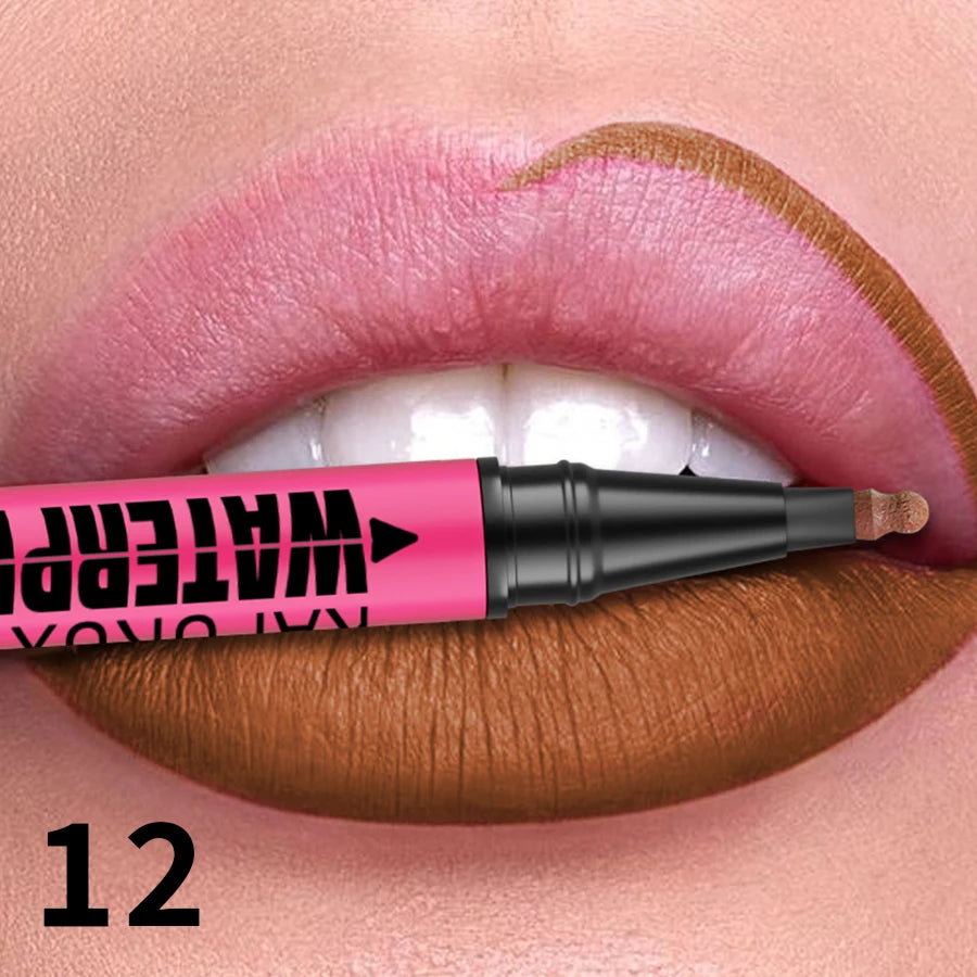 1PC Liquid Matte12-Color Lipliner Pencil Waterproof Plumping Stain Lipstick Natural Lip Liner Outline Lips Contour Makeup