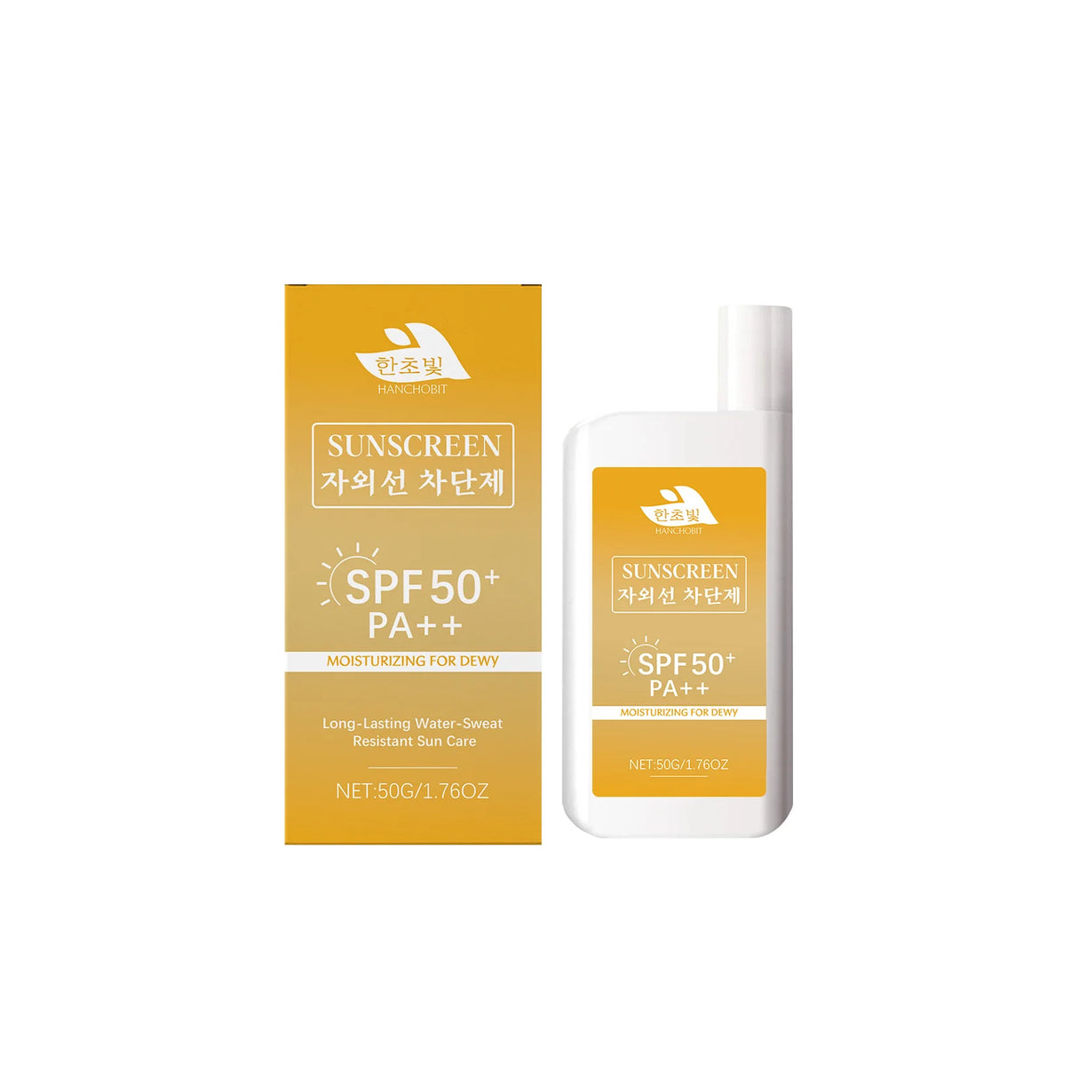 Lightweight Hydrating Sunscreen SPF 50++ Long Lasting UV Protection Fast Absorb No Sticky Oil Control Refreshing Sunblock Lotion