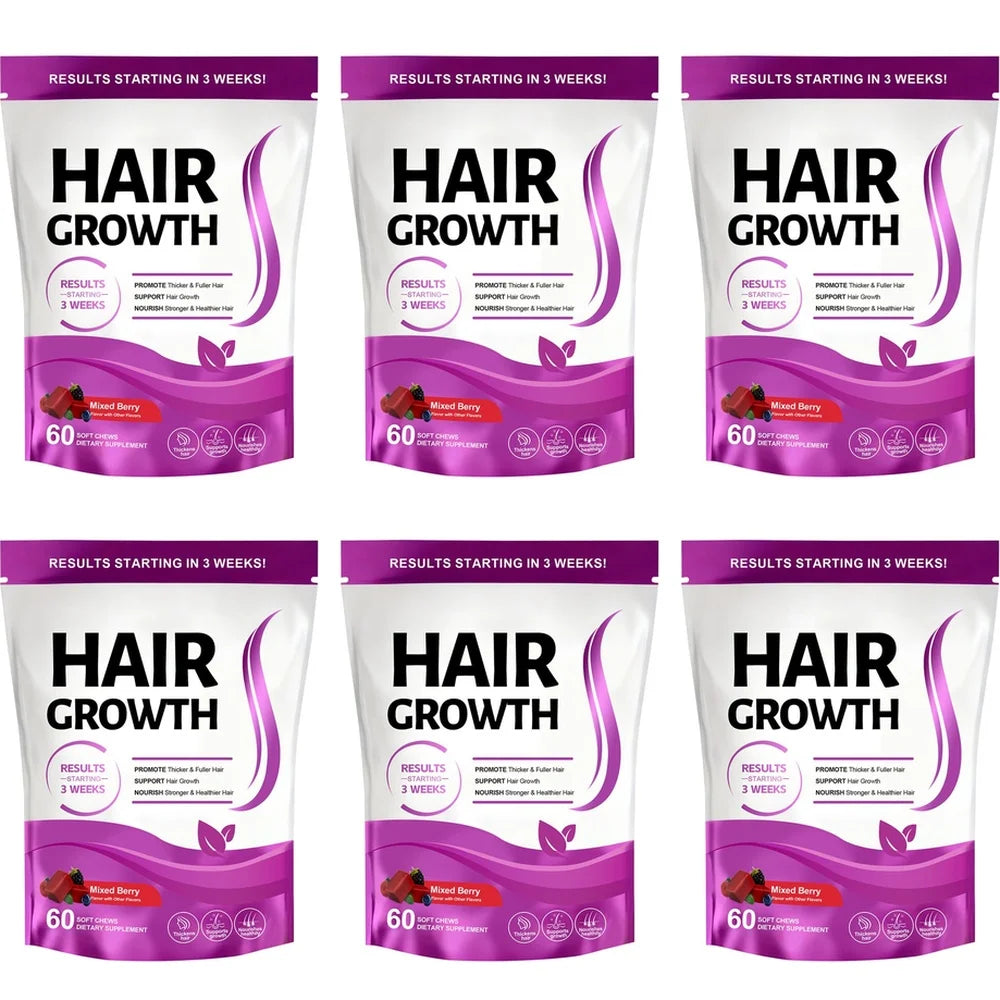 Hair Growth Gummies with Biotin and Vitamins C and E Support Hair Skin and Nails Health Mixed Berry Flavor 60 Gummies