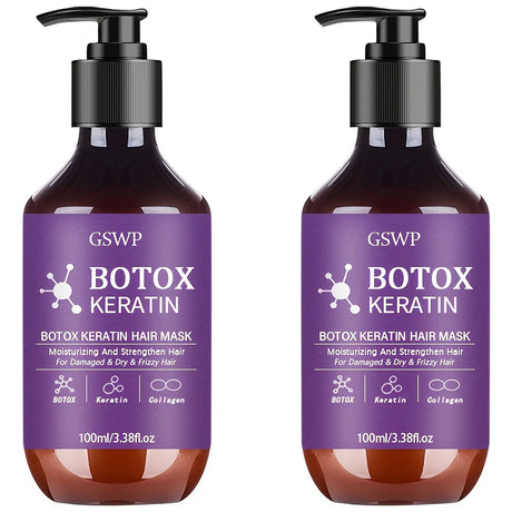 GSWP Botox Keratin Hair Mask, moisturizes and strengthens damaged hair, reduces frizz, split ends and tangles.100ml/200ml