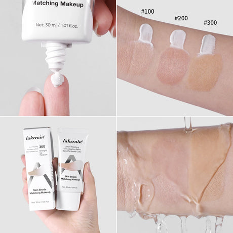 Lakerain Color Changing Liquid Foundation Coverage Skin Shade Matching Makeup SPF15 Moisturizing Even Toning Natural Makeup