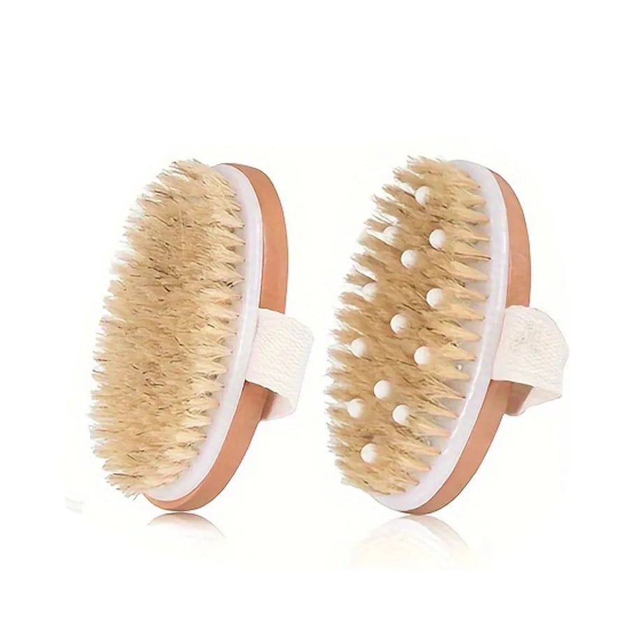 Body Dry Brush, Hard Shower Brush, Exfoliator, Male and Female Bath Tool, Used for Wet or Dry Brushing, Long Handle