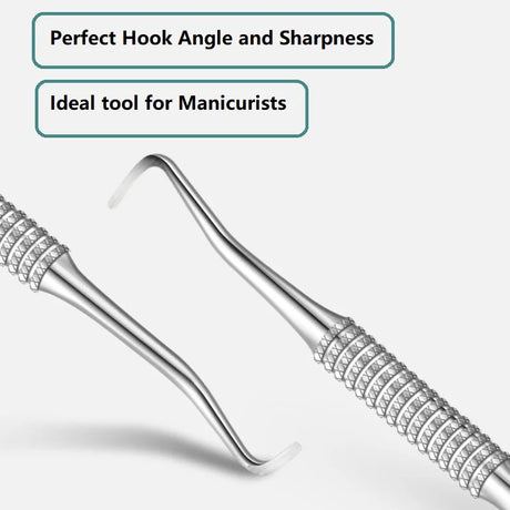 Quality Steel Hook Type Cuticle Pusher Nail Polish Remover Nail Gel Scraper Pedicure Pusher Manicure Podiatry Nail Art Tool