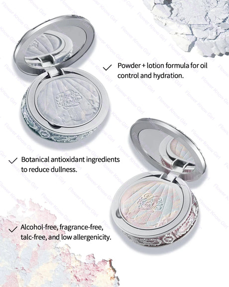 Flower Knows Shell Pearl Collection Baked Powder Mixed Color Honey Powder Clear Matte Makeup Setting Powder Natural Bronze Glow