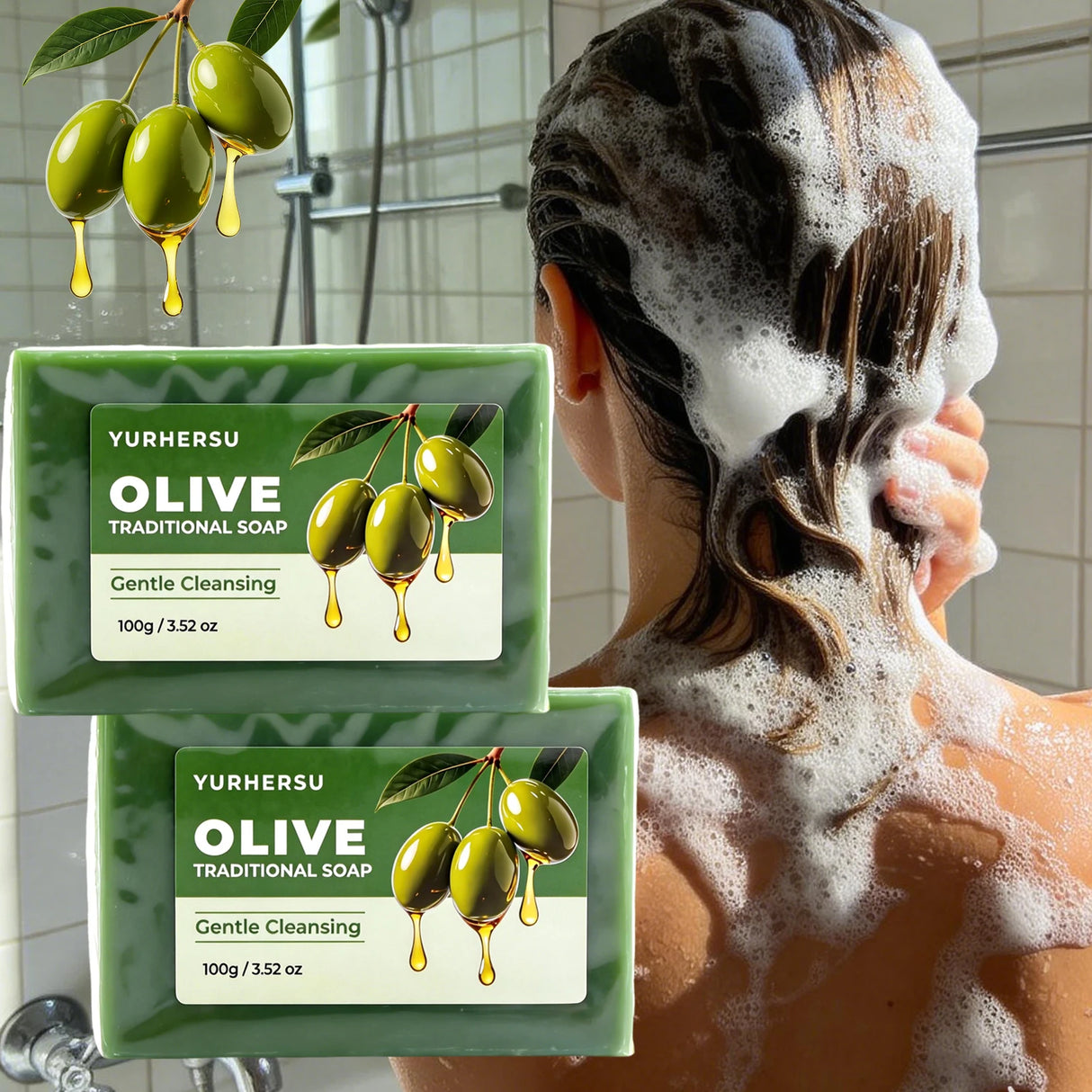 Handmade Olive Oil Soap Nourishing Moisturizing Soap Bar For Face Body Hair