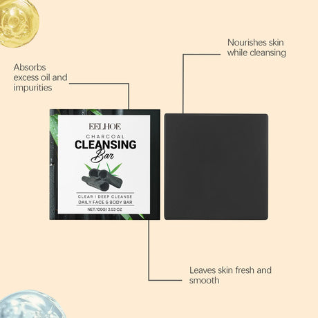 EELHOE Bamboo Charcoal Clean Soap Remove Blackheads Clean Dirt Oil Control Moisturize Shrink Pores Exfoliate Facial Cleans Soap